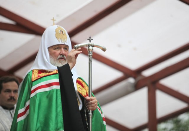 Патриарх Кирилл в Печорах